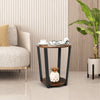 Industrial Side Table 2-Tier Rustic Coffee Snack Table Laptop Desk Home Office