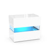 High Gloss Bedside Table Cabinet Nightstand Home Colorful RGB LED Lights Drawers