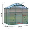 Walk-In Polycarbonate Greenhouse Plant Grow Cold Frames 6x4ft 6x6ft 6x8ft 6x10ft