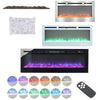 LED Electric Wall Mounted/Recessed Insert Fireplace 36-60'' 12LED Fire Flame