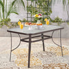Glass Table & Chairs Set Garden Parasol Patio Coffee Table with Folding Chair UK