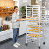 20 Tier Rolling Aluminum Bakery Rack Large Home Commercial Kitchen Bun Pan Shelf