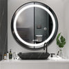 LED Lighted Bathroom Mirror HD Glass Mirror Vanity Makeup AntiFog Dimmable Black