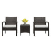 3pcs Garden Patio Furniture Outdoor Rattan Effect Set Coffee Table + 2 Chairs