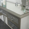 5 Drawers Glass Dressing Table Mirrored Bedroom Make-Up Console Vanity Table UK