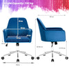 Velvet Leisure Chair Adjustable Computer Desk Chair Rolling Makeup Armchair