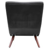 Single Black Velvet High Back Accent Chair w/ Footstool for Living Room Bedroom