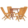 5 Piece Garden Dining Set Solid Wood Teak R0K0