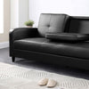 Sofa Bed Faux Leather with Cup holder and Armrests 3 Seater Black Brown Ash Grey