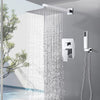 Chrome Concealed Shower Mixer Set Over Head with 30cm Rain Bathroom Hand Sprayer