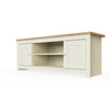 Lisbon Large TV Unit Cabinet Stand Media 2 Door 2 Shelf 130cm Cream Oak