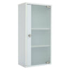 Wall-Mount Frosted Glass Cabinet Vanity Storage Cupboard Shelf Office 1 2 Doors