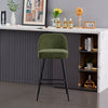 2x Bar Stools Velvet Breakfast Chairs Footrest Barstool with Spring Cushion