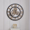 Metal&Wood Garden Wall Clock Roman Large Indoor Outdoor Numerals Giant Open Face