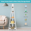 5 Tiers Corner Shelf Wooden Bookcase Ladder Shelf Home Office Storage Shelving