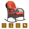 Outdoor Patio Rattan Chair Wicker Metal Rocking Armchair Garden Furniture Set