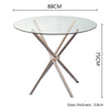 Round Glass Dining Table 4 Chairs Chrome Legs Home Kitchen Shop Office Furniture