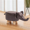 Elephant Footstools Animal Stool Ottoman Fabric PU Padded Seat Wood Legs Pouffe