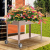 Garden Flowers Grow Trough Box Rolling Metal Raised Bed Herb Planter Lower Shelf