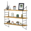 Adjustable 3 Tier Wall Floating Shelf with Metal Brackets Strong Bearing Shelves