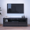 TV RGB LED Entertainment Unit Cabinet Stand Living Room Set Gloss Doors Modern