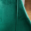 Set of 2 Velvet Dining Chairs Accent Chairs Padded Seat Metal Legs Kitchen Green