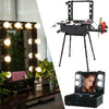 Studio Artist Train Rolling Makeup Case LED Light Mirror Adjustable Leg Lockable
