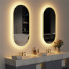 Oval Dimmable LED Backlit Bathroom Mirror Energy Saving Defog Wall Vanity Mirror