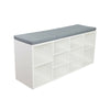 White Shoe Storage Bench Cabinet Ottoman Padded Seat Organizer Shelves Adjusting
