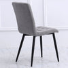 4PCS Linen Velvet Dining Chairs Padded Seat Kitchen Room Chair Black Metal Legs