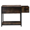 Industrial Sofa Side End Table With Storage Drawer Shelf Bedside Table Cabinet