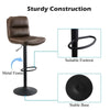 2x Barstools Set Faux Leather Soft Cushioned Bar Stool Metal Base Footrest Chair