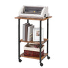 Mobile Printer Stand 3-Tier Printer Cart Height Adjustable Machine Cart