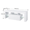 Modern TV Cabinet Unit Entertainment Stand with LED Lamp Beads Remote Control