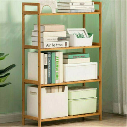 4 Layer Bamboo Shelf Shoe Rack Standing Shelving Unit Cube Kitchen Cabinet Displ