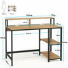 Simple Office Working Table Computer Desk with Hutch & Storage Shelf Study Table