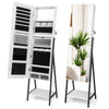 2-in-1 Jewelry Cabinet Jewelry Armoire Organizer w/ Full-Length Mirror and LED
