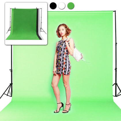 Photo Studio Background Black White Green Screen Backdrop Light Stand Kit