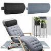 2 Colors Folding Sling Chairs Head Cushion Pillow for Outdoor Beach Sun Lounger