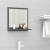 Cloakroom Bathroom Mirror with Shelf High Gloss Grey 40x10.5x37 cm Chipboard