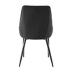 2x Black Velvet Cushion Seat Back Dining Chairs Set Metal legs Reception Chair