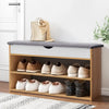 Oak Effect Shoe Bench Cabinet Shelves Storage Hallway Rack Cushion Seat Stand UK