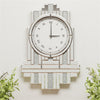 Oversize Silver Mirrored Crystal Wall Clock Glitter Surface Vertical Mount Clock