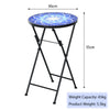 Folding Mosaic Side Table Round Bistro End Table W/ Ceramic Tile Top Plant Stand