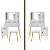 Dressing Table White Vanity Makeup Desk Drawers Mirror Stool Dresser Cabinet