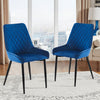 Set of 2/4/6 Blue Velvet Dining Chairs Dining room Kitchen High Back Metal Leg