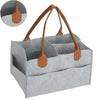 Baby Diaper Organizer Caddy Felt Changing Nappy Kids Storage Carrier Bag Grey .