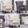 CHESTERFIELD CLASSIC BUTTONED WING BACK FIRESIDE ARMCHAIR SOFA QUEEN ANNE CHAIR