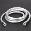2M Smooth Matt Silver Shower Hose Brass Pipe Standard Bore PVC Long Flexible