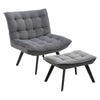 Upholstered Velvet Tufted Accent Chair Tub Armchair Lounge Sleep Sofa With Stool